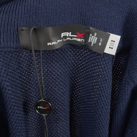 Polo Ralph Lauren RLX Golf Mens Large Full Zip Hybrid Sweater Jacket Navy $298 - Picture 6 of 9